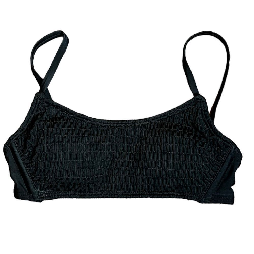 NWT Xhilaration Black Textured Bikini Swim Top, Size XS, NWT‎